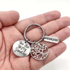 Tree Of Life You Are My Sunshine Keychain for Men