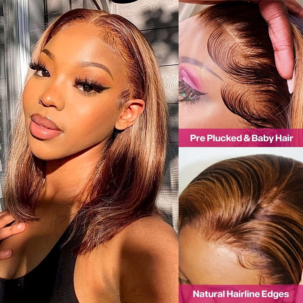 Human Hair Bob Wig Straight Lace Front Wig Brazilian Short Bob Wigs