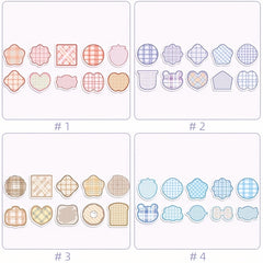 100 Sheets Cartoon Plaid Stripes Note Paper DIY Material