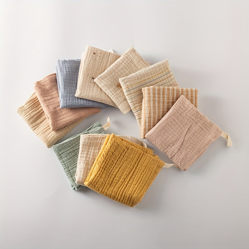 5pcs Square Cotton Baby Face Towels Soft Absorbent Gauze Baby Towel Set