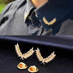 Yellow Wheat Collar Pin Brooches for Couples