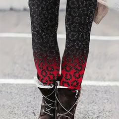  Women's Skinny Trousers Ombre Print High Rise Stretch Pants