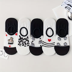 5 Pairs Lightweight Low Cut Ankle Socks Women's Stockings