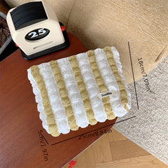 Seersucker Striped Cosmetic Bag Large Capacity Travel Toiletry Pouch