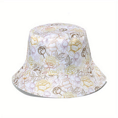 Flower Mushroom Print Bucket Hat Sunscreen Basin Hats