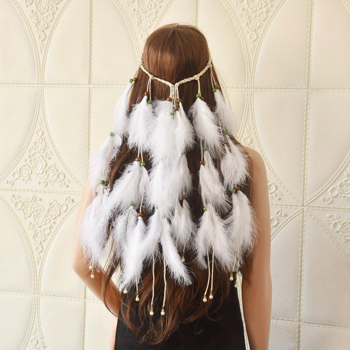 Boho Faux Feather Hair Rope Western Style Headband Hippie Style Hair Accessories