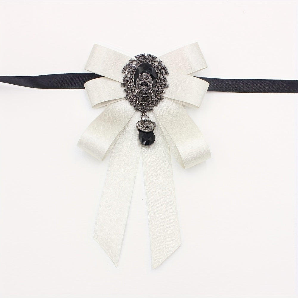 Diamond Decorative Bow Tie Women's Bow Collar Flower Coat Collar