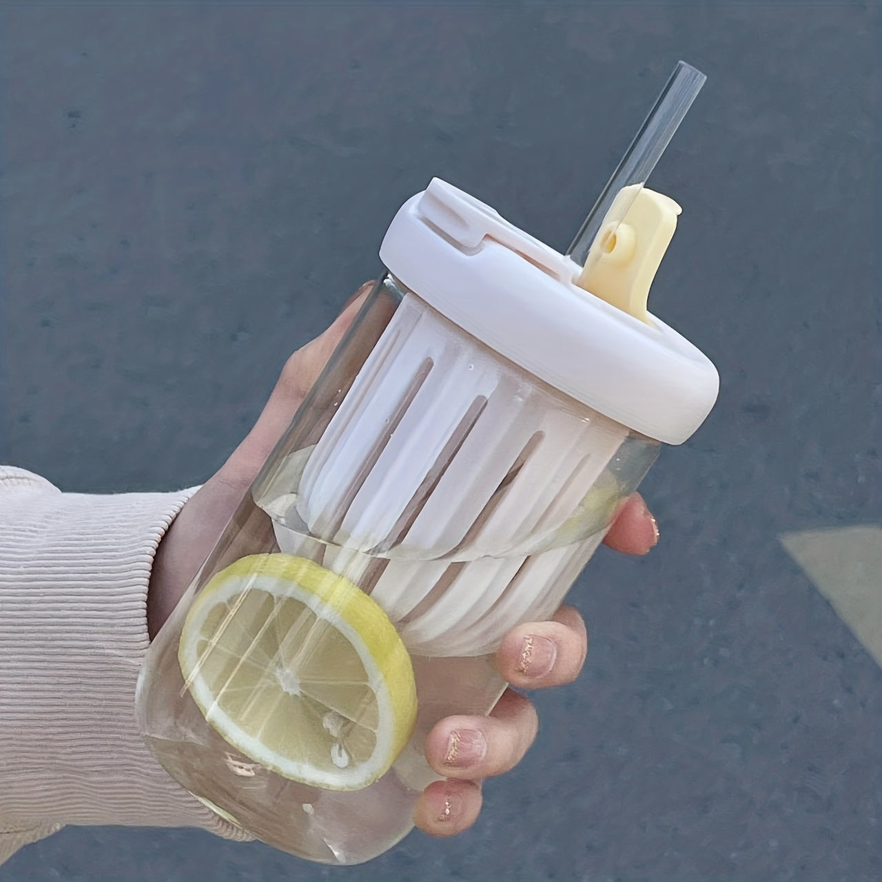 550ml Big Belly Tea Water Filter Straw Cup