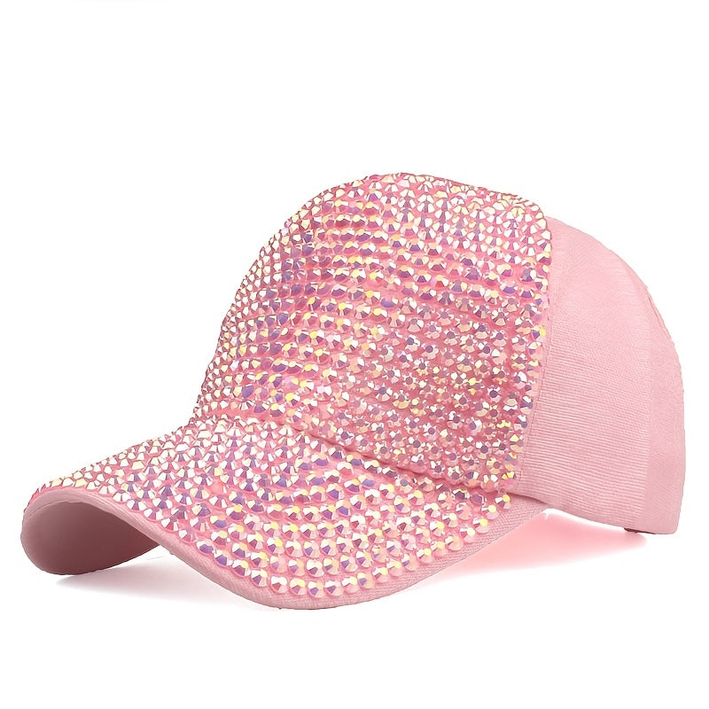 Rhinestone Decor Unisex Baseball Cap with Sun Protection