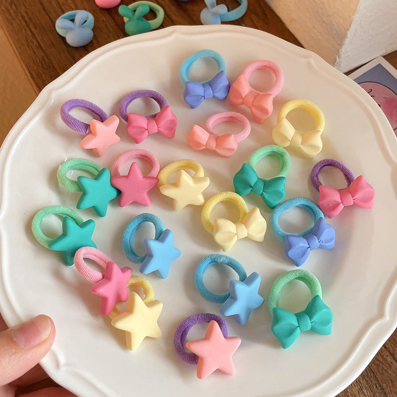 10pcs Easter Rabbit Heart Hair Ties For Thin Hair
