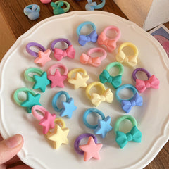 10pcs Easter Rabbit Heart Hair Ties For Thin Hair