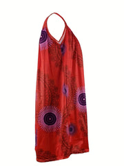  Women's Graphic Print Eyelet Embroidered Tank Dress