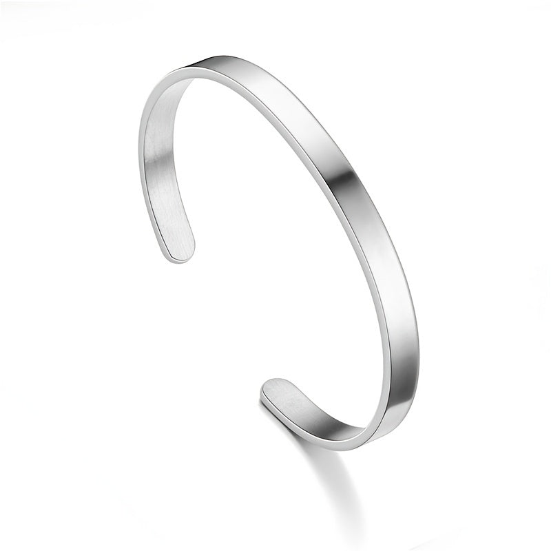 European American Stainless Steel Open Glossy Bracelet C-Shaped Sexy Bracelet