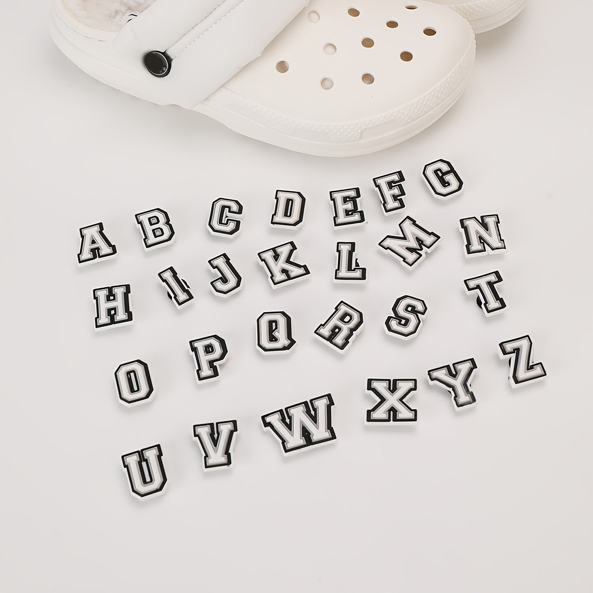 26pcs PVC Letter Charms Shoe Decoration DIY Shoes Pins For Clogs Men Women Teens