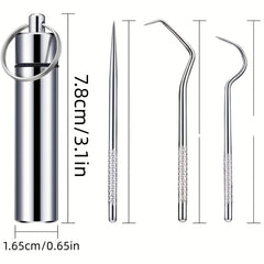 Portable Dental Care Kit 304 Stainless Steel Toothpick Floss