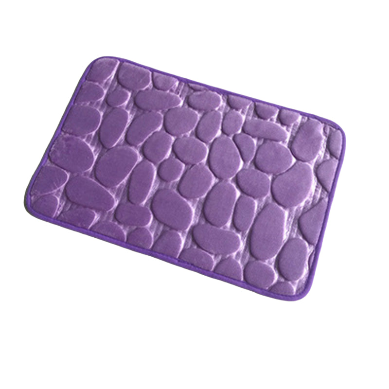 Memory Foam Bath Rug Cobblestone Embossed Bathroom Mat