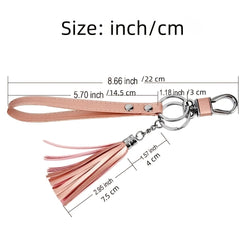 PU Leather Keychain Phone Lanyard Wristlet Strap Cord with Tassel