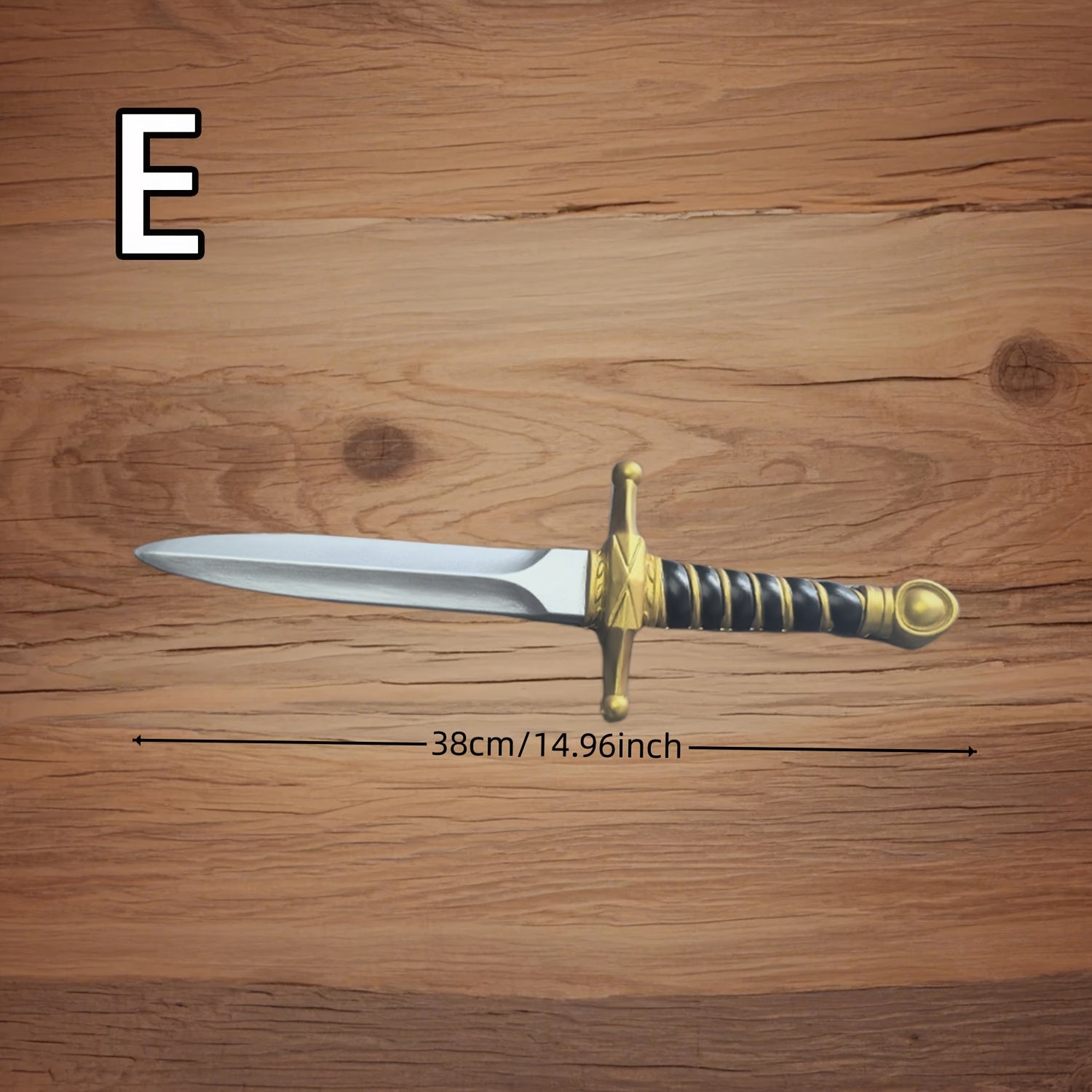 Medieval PU Foam Dagger with Golden Accents