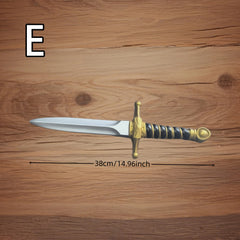 Medieval PU Foam Dagger with Golden Accents
