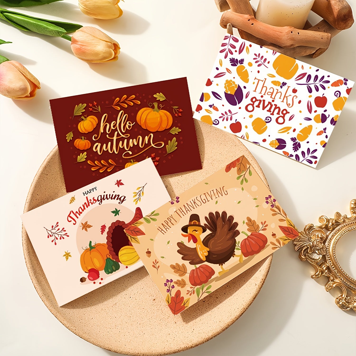 6pcs Thanksgiving Greeting Card w/ Envelope