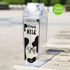 Portable Leakproof Milk Bottle with Cow Pattern