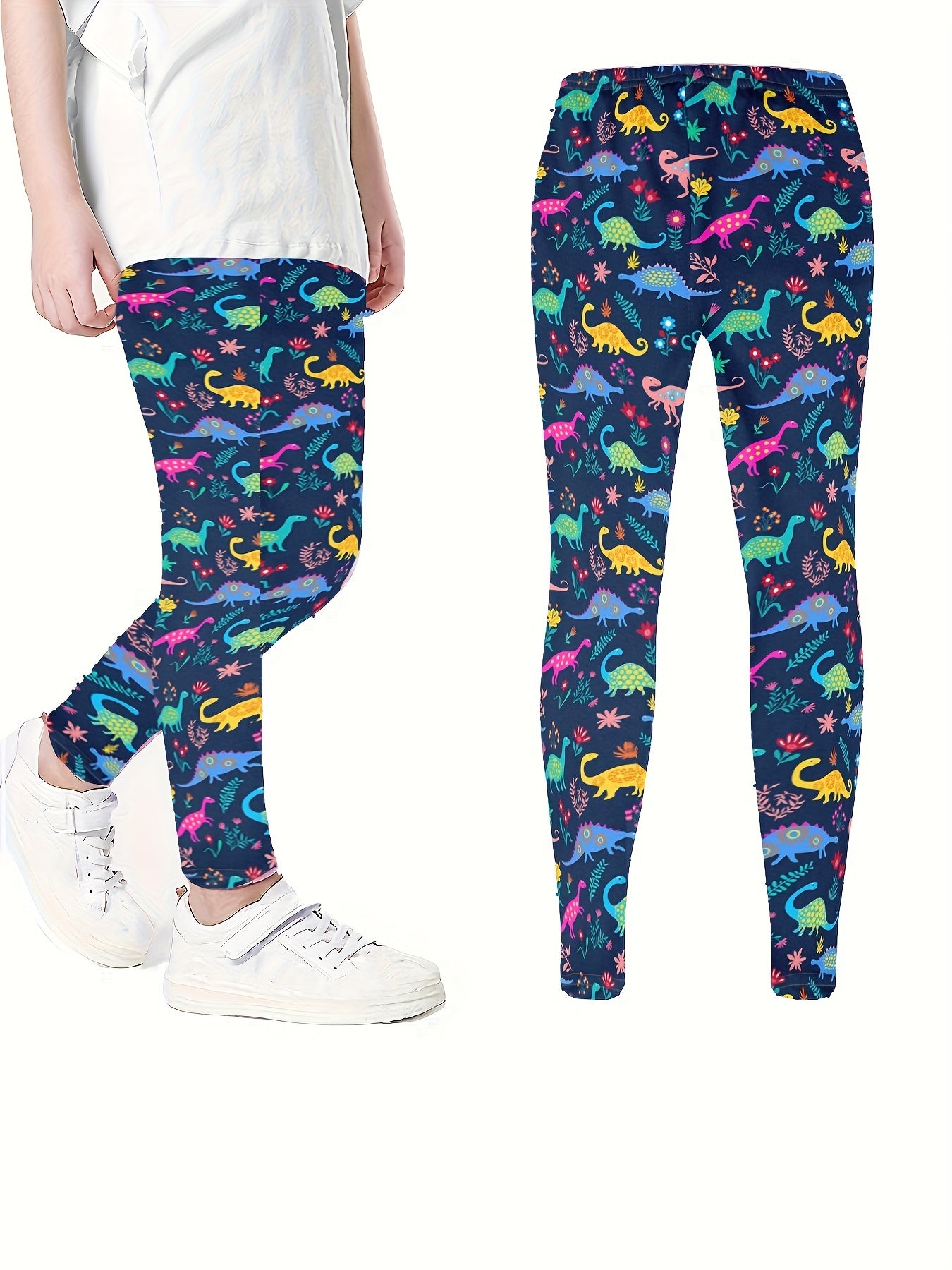 Girls Cartoon Unicorn Print Stretch Soft Leggings Elastic Waist Pants