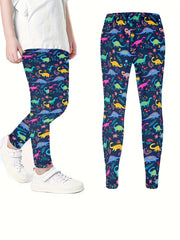 Girls Cartoon Unicorn Print Stretch Soft Leggings Elastic Waist Pants