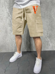 Men's V & 22 Graphic Casual Sports Shorts