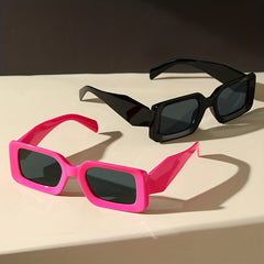 Rectangle Frame Sunglasses Y2K Minimalist Glasses UV400