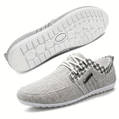 Men's Plaid Loafer Shoes Breathable Lightweight Non slip Canvas Shoes