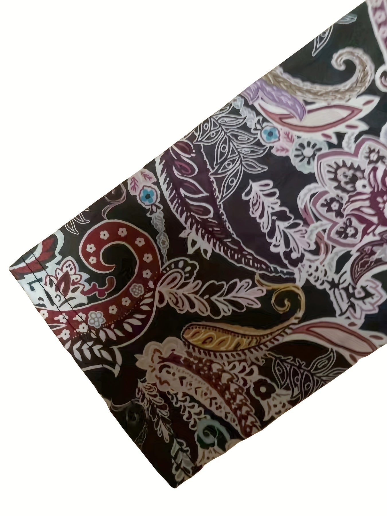  Boho Paisley Print Open Front Cardigan