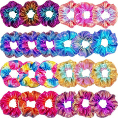 Gradient Laser Scrunchies Hair Tie Holographic Hair Rope Ponytail Holder