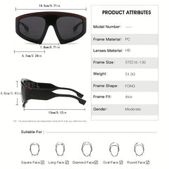 Men's Large Triangle Frame Sunglasses Anti UV400 Vintage Mixed Eyewear