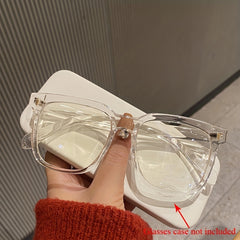 Matte Square Clear Lens Light Blocking Glasses for Men Women