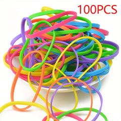 100 Natural Synthetic Rubber Bands 50mm x 3mm Multicolor