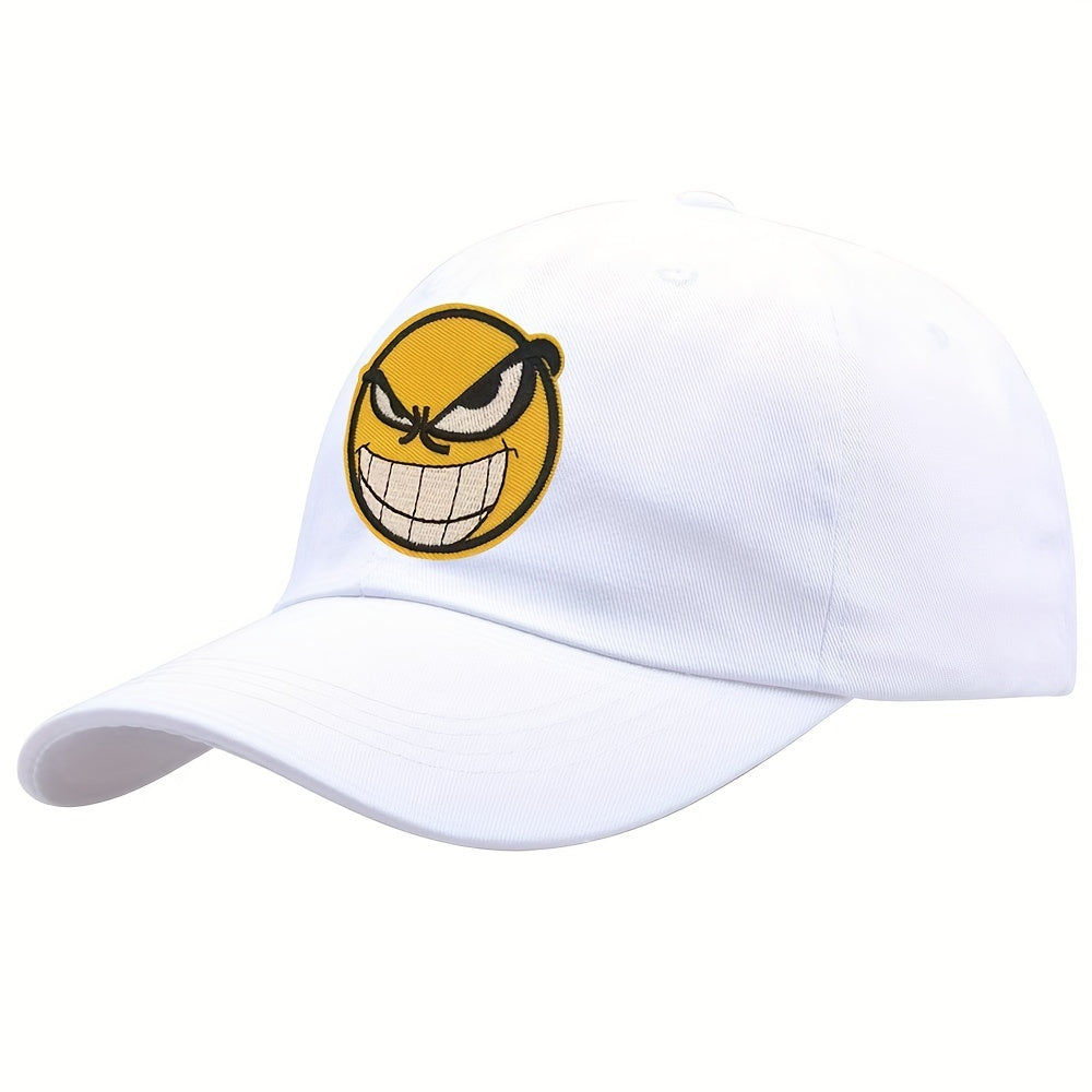 Cartoon Expression Embroidered Baseball Cap Unisex Sunscreen Visor