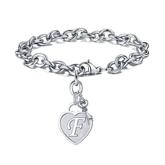 Men's Hip Hop Heart Key Charm Bracelet