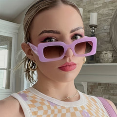 Y2K Rectangle Frame Sunglasses Hip-Hop Photo Booth Props UV400