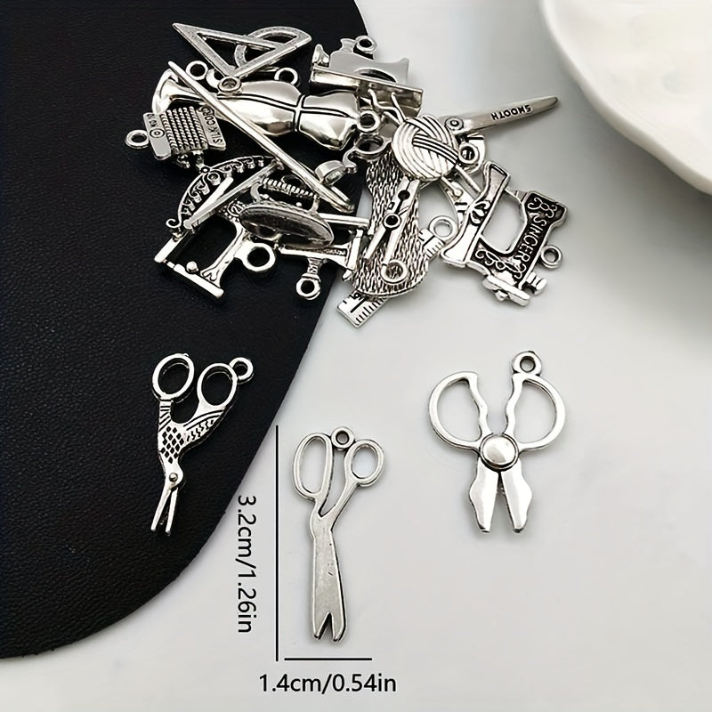 21 PCS Antique Silvery Sewing Machine Series Pendants for DIY Jewelry
