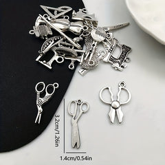 21 PCS Antique Silvery Sewing Machine Series Pendants for DIY Jewelry