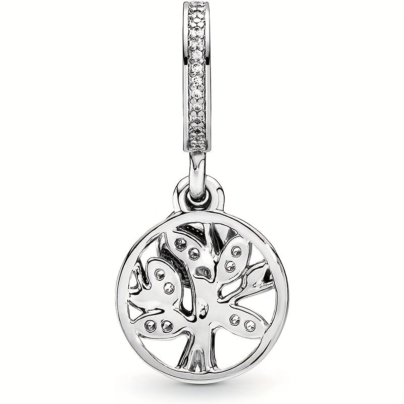 Silver Plated Tree Charm Pendant for Beaded Bracelet