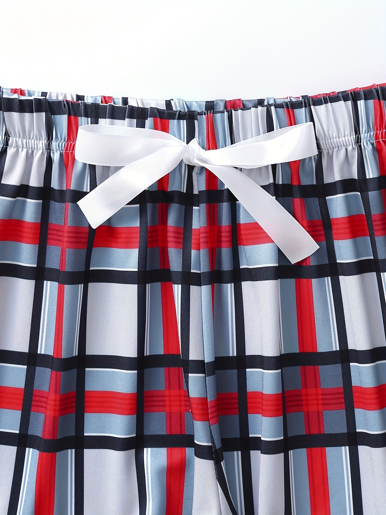 Plaid Pajama Set Cami Top Shorts Pants