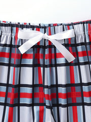 Plaid Pajama Set Cami Top Shorts Pants