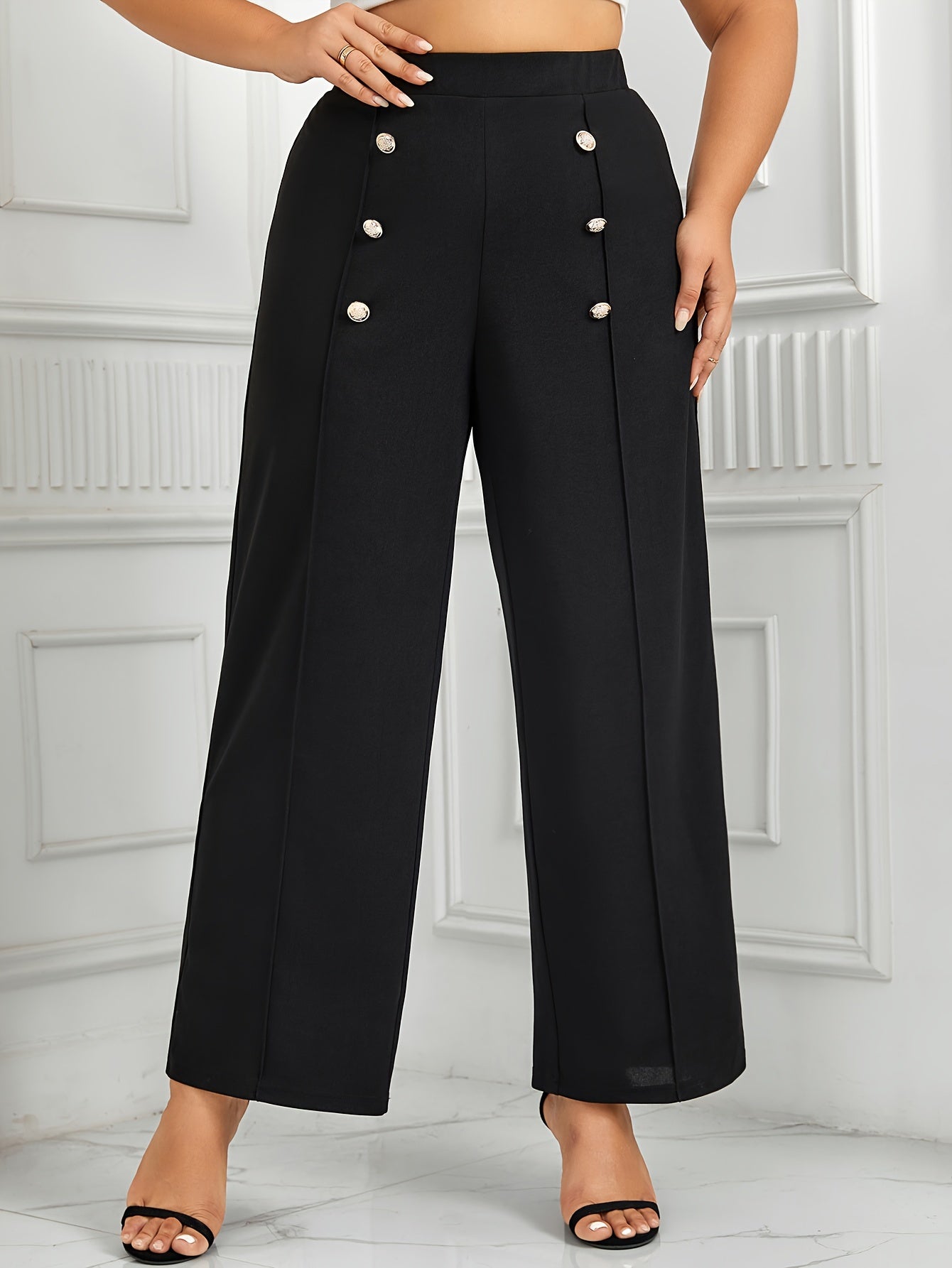  High Rise Wide Leg Trousers