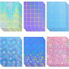 Holographic Laser Transparent Stickers A4 Vinyl Self Adhesive Waterproof Film