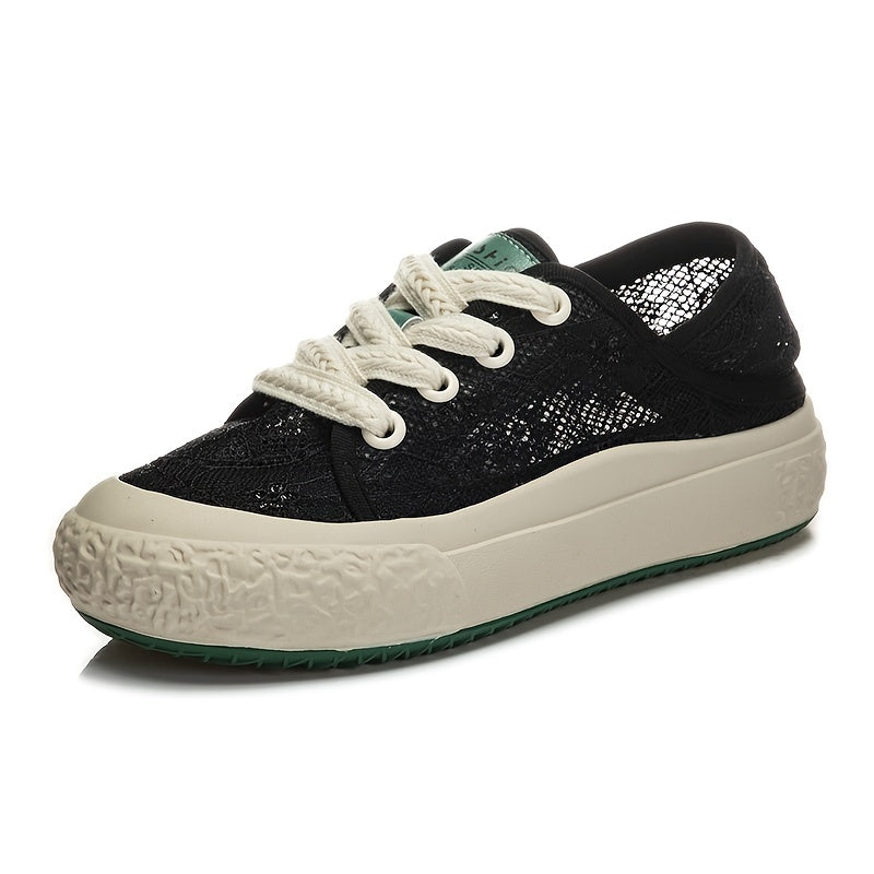 Women's Mesh Breathable Thick Bottom Board Shoes Comfortable Sport Shoes