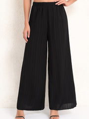  Ribbed High Rise Wide Leg Trousers