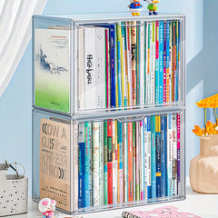 Transparent Books Storage Box Large Desk Organizer Cube Box Office Decor