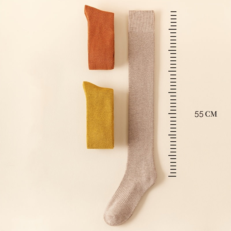 Warm Knit Thigh High Socks for Women