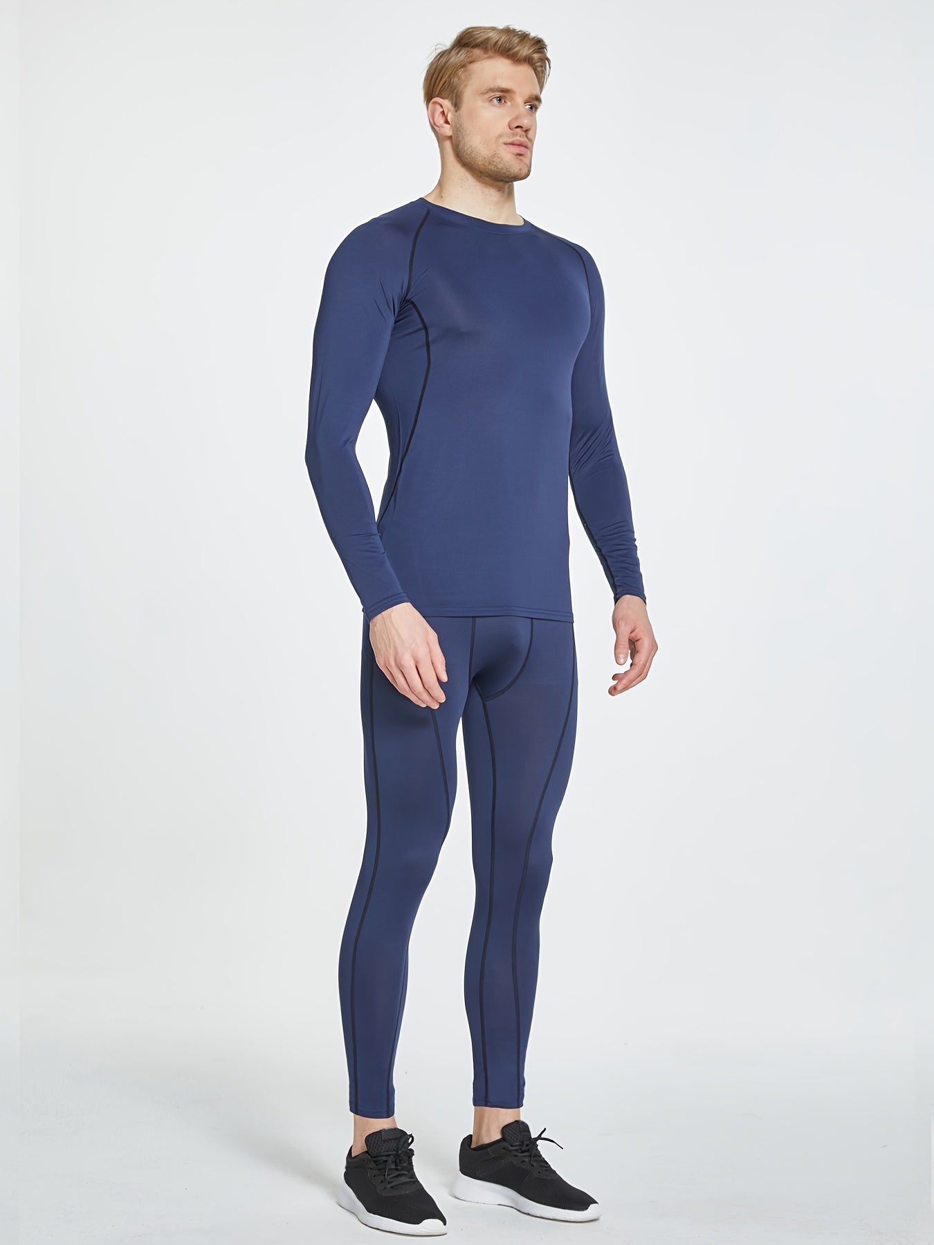 Men's Compression Shirt Long Sleeve Base Layer Top for Workouts